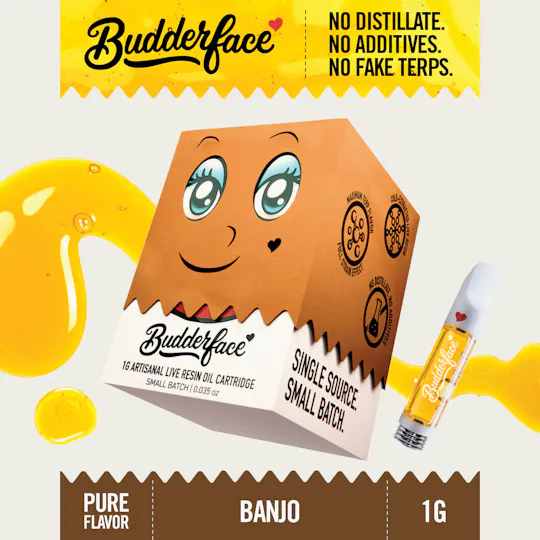 Budderface - BUDDERFACE | Banjo | 1G | Artisanal Live Resin 510 Vape Cart - 1