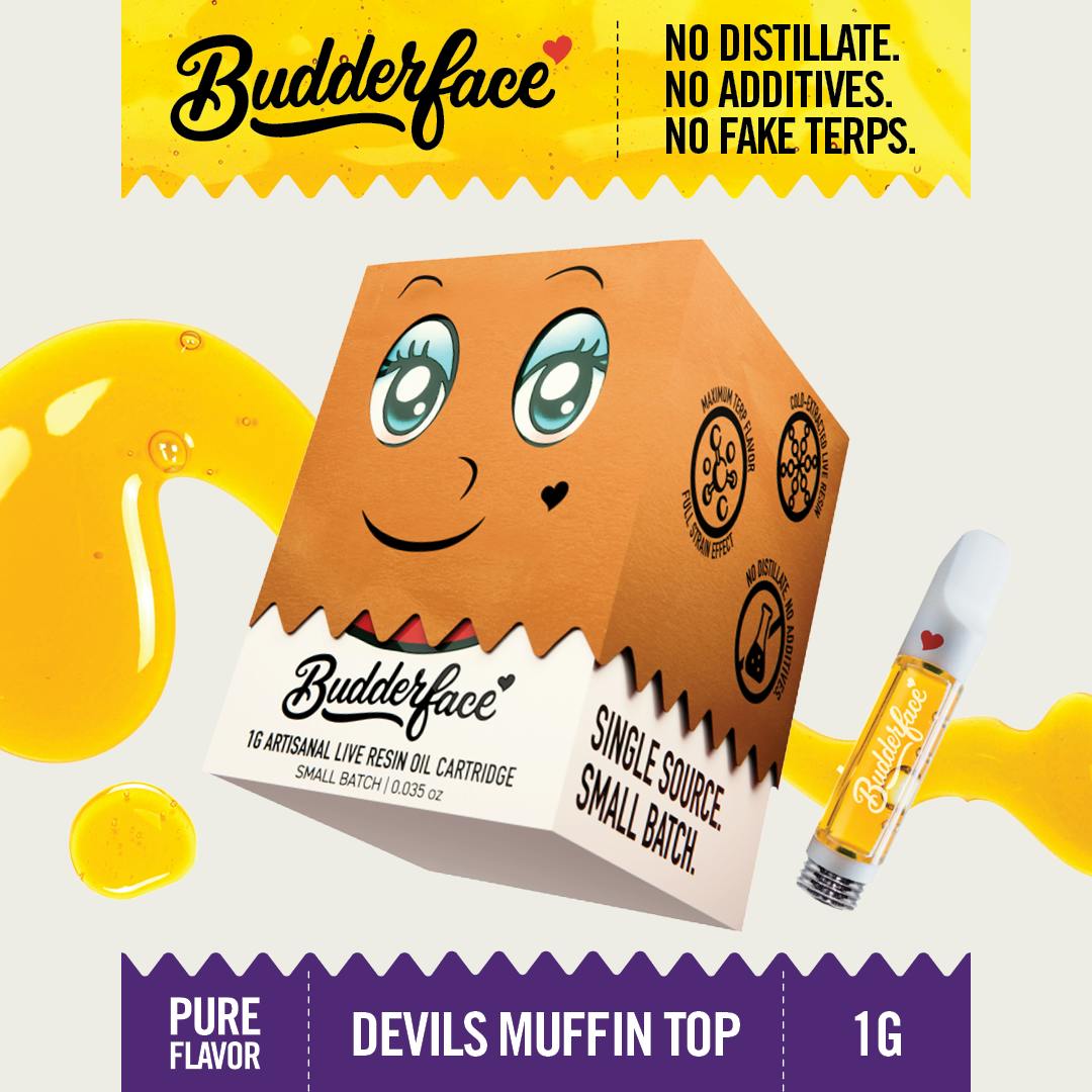 Budderface - BUDDERFACE | Devils Muffin Top | 1G | Artisanal Live Resin 510 Vape Cart - 1