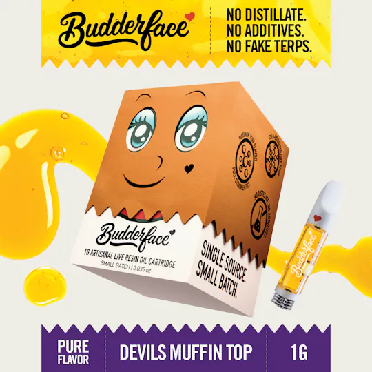 Budderface - BUDDERFACE | Devils Muffin Top | 1G | Artisanal Live Resin 510 Vape Cart - 1