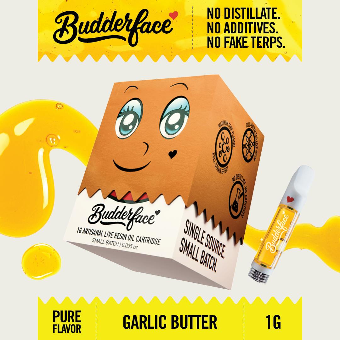 Budderface - BUDDERFACE | Garlic Butter | 1G | Artisanal Live Resin 510 Vape Cart - 1