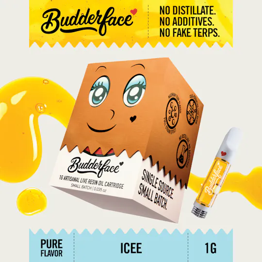Budderface - BUDDERFACE | Icee | 1G | Artisanal Live Resin 510 Vape Cart - 1