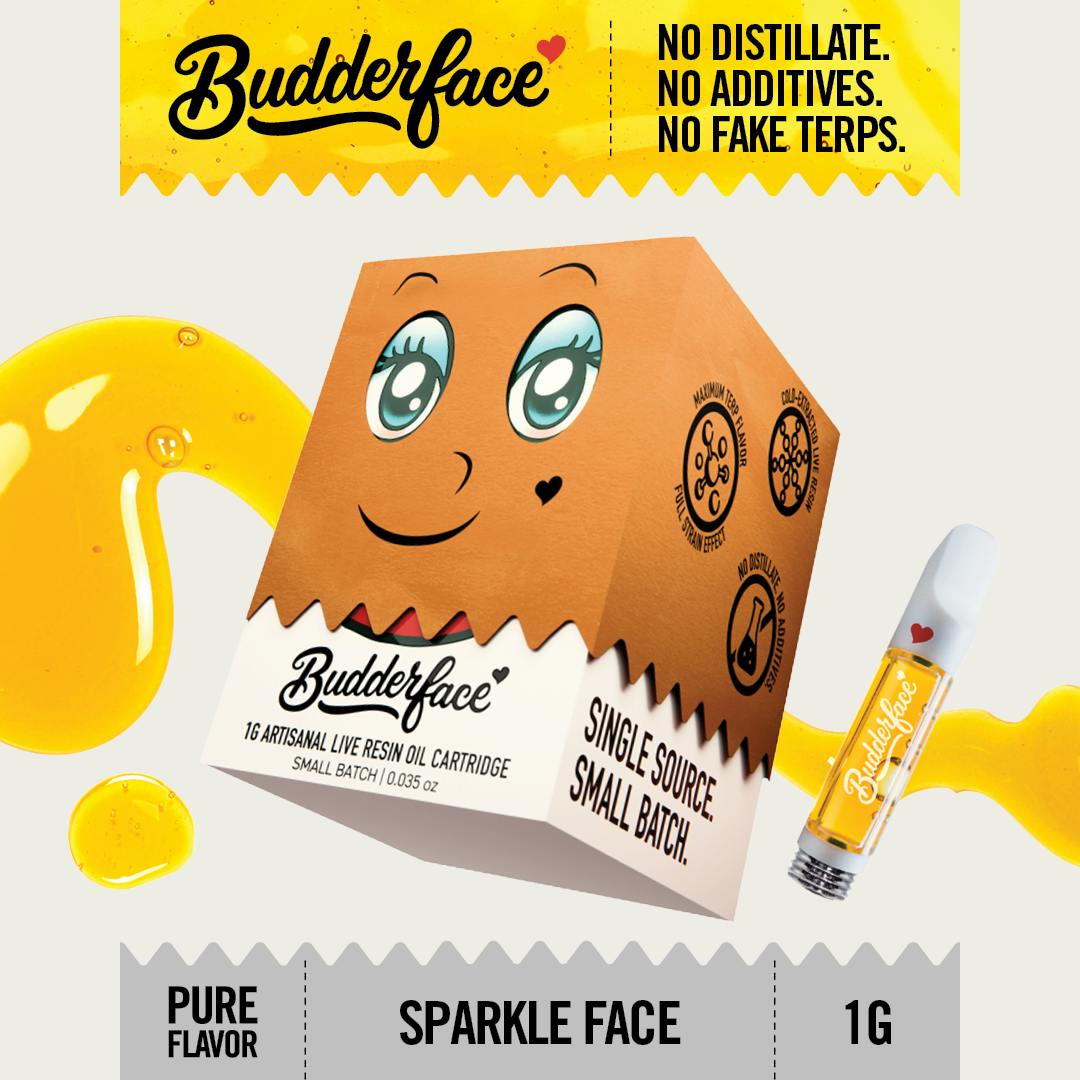 Budderface - BUDDERFACE | Sparkle Face | 1G | Artisanal Live Resin 510 Vape Cart - 1