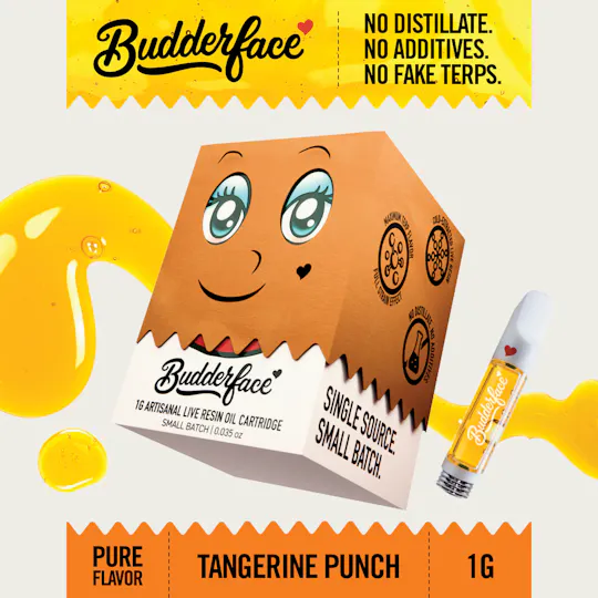 Budderface - BUDDERFACE | Tangerine Punch | 1G | Artisanal Live Resin 510 Vape Cart - 1