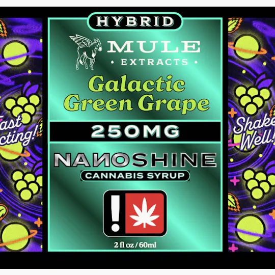 Mule Extracts - Galactic Green Grape Nanoshine | Infused Syrup | 250mg | 60ml - 1