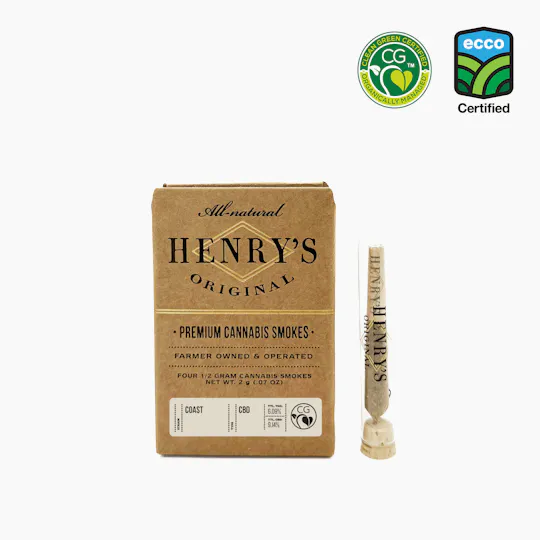 Henry's Original - Henry's Originals | Coast 2:1 CBD:THC | Joints | 0.5g each | 4pk - 1