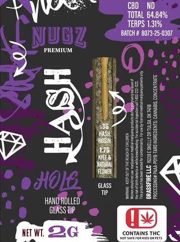 Nugz - NUGZ | Purple Gelato | Hash Hole | Infused Blunt | 2g - 1