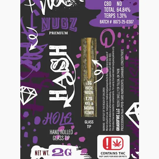 Nugz - NUGZ | Purple Gelato | Hash Hole | Infused Blunt | 2g - 1