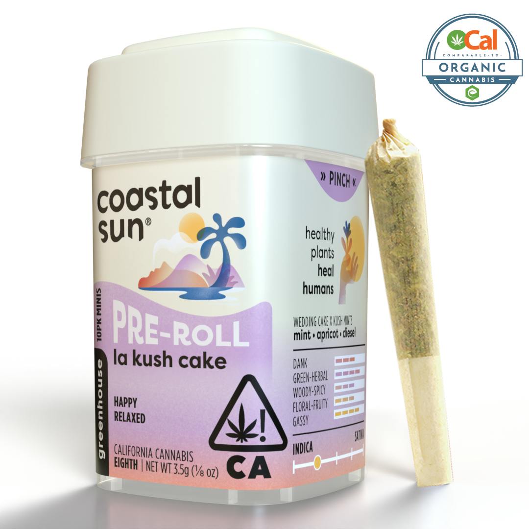 Coastal Sun - LA Kush Cake Greenhouse 0.35g Pre-roll 10pk 3.5g - 1