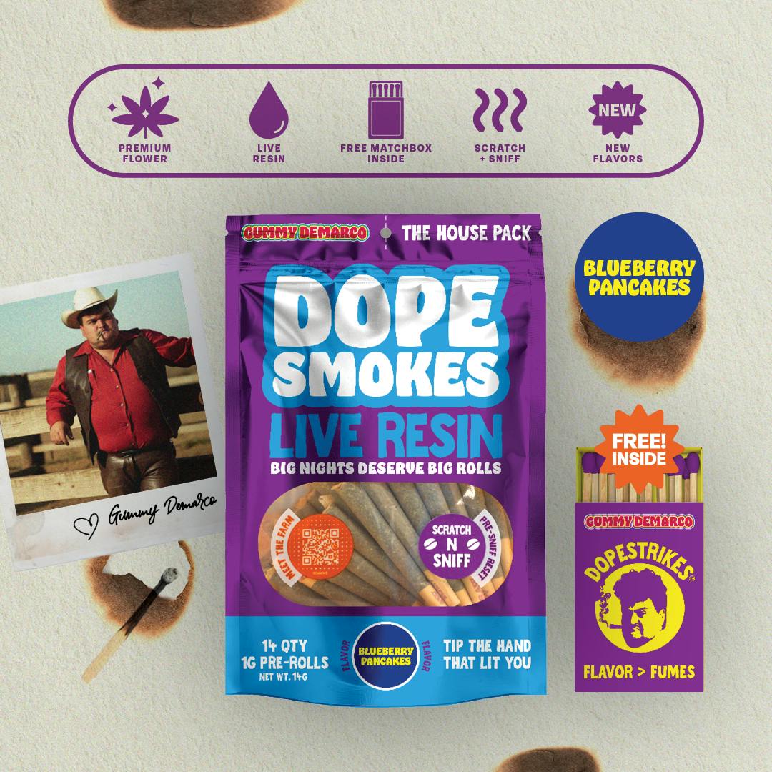 Dope Rope - DOPE SMOKES | Blueberry Pancakes | 1g Live Resin Infused Pre-Rolls | 14ct - 1