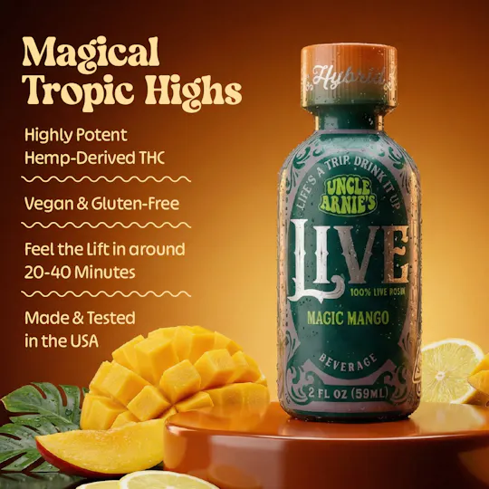 Uncle Arnies - Uncle Arnie's | Magic Mango 100% Live Rosin | Non-Carbonated | 100mg | 2oz - 1
