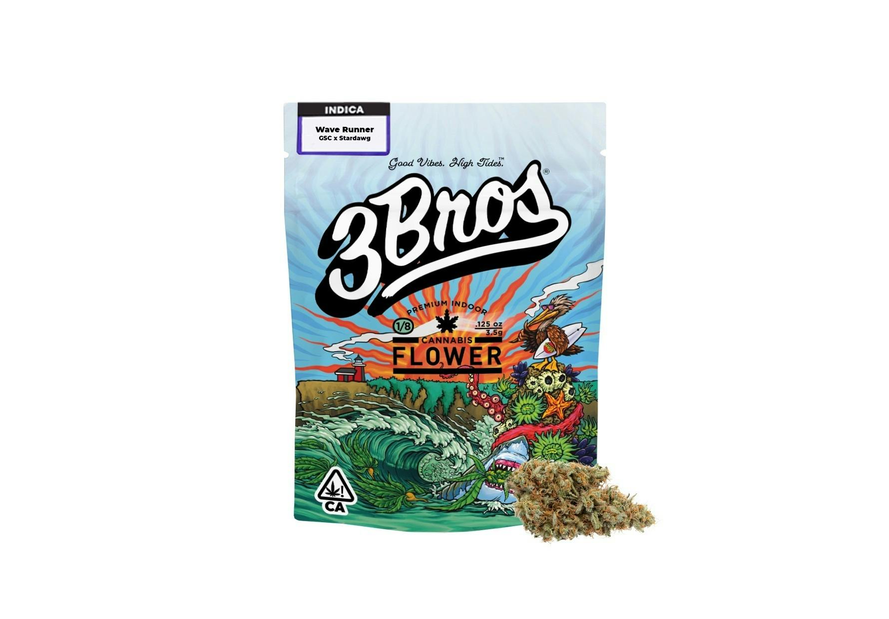 3 Bros Grow - 3 Bros | Indoor Flower | 3.5g | Wave Runner | Indica - 1