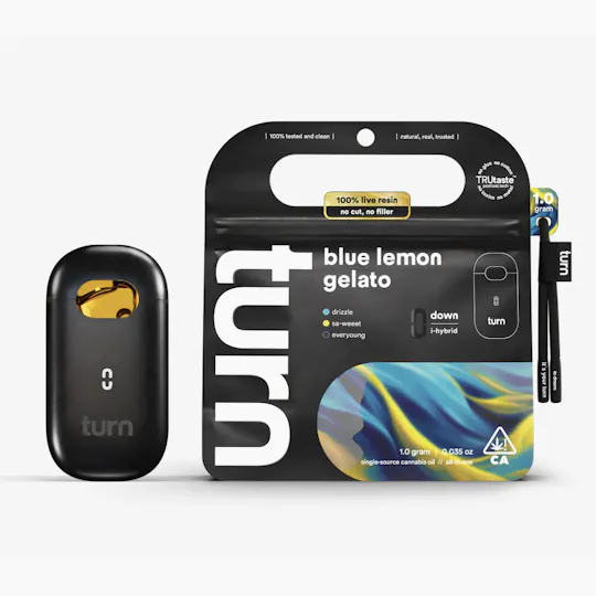 turn - turn | Blue Lemon Gelato | Live Resin Disposable | 1g - 1