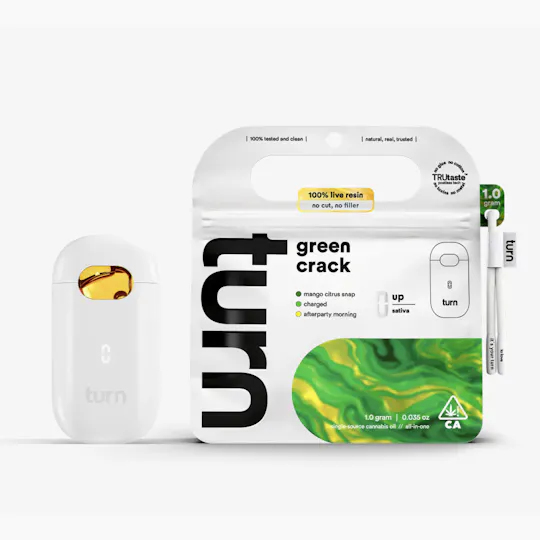 turn - turn | Green Crack | Live Resin Disposable | 1g - 1