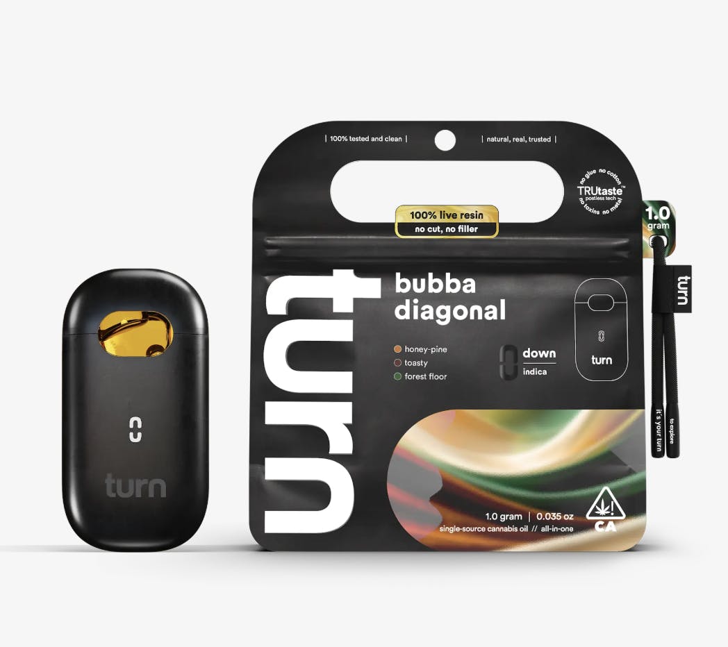 turn - turn | Bubba Diagonal | Live Resin Disposable | 1g - 1