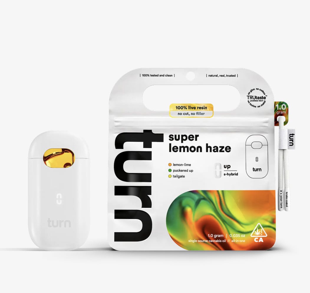 turn - turn | Super Lemon Haze | Live Resin Disposable | 1g - 1