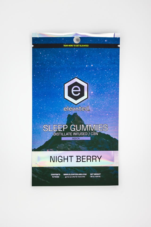 Elevated Labs - Elevated | Night Berry Distillate Gummies | 100mg | 10ct | 10mg/ea - 1