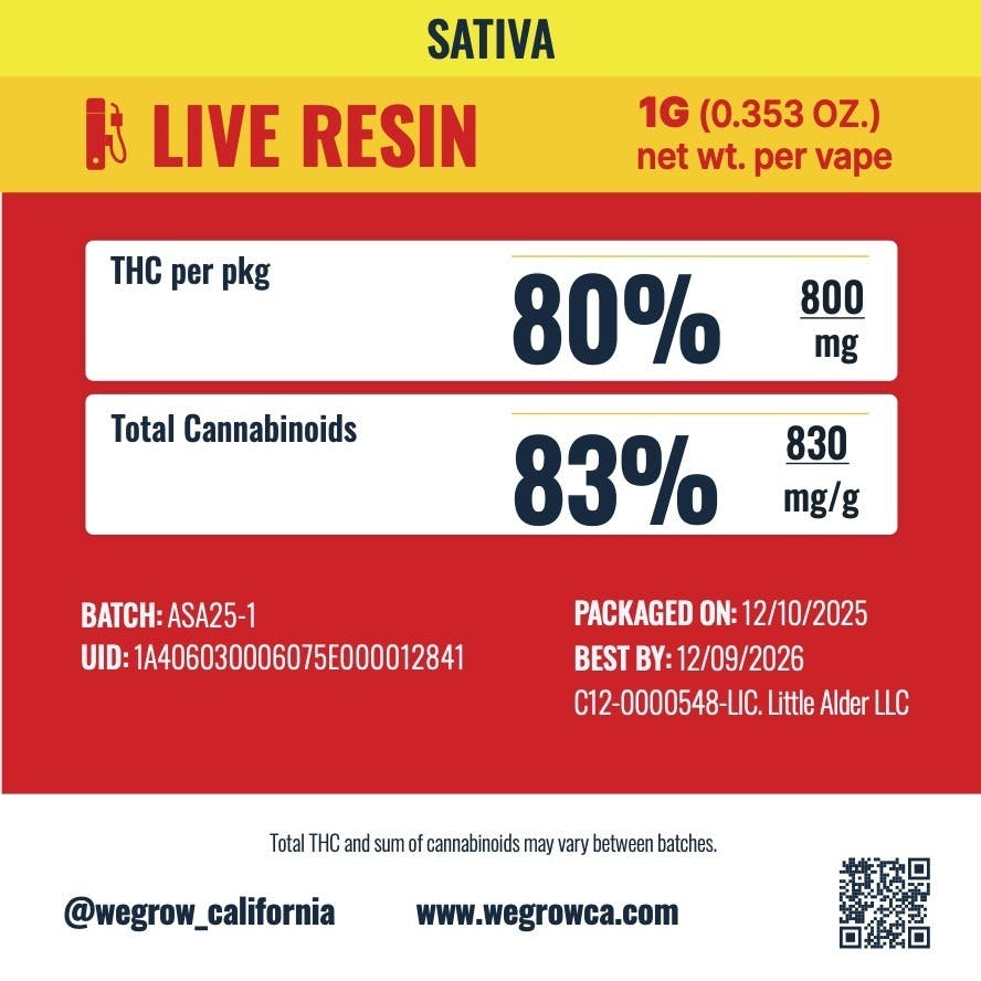 We Grow - We Grow | Sour Apple | Gas Station Live Resin All-In-One Vape | 1g - 1