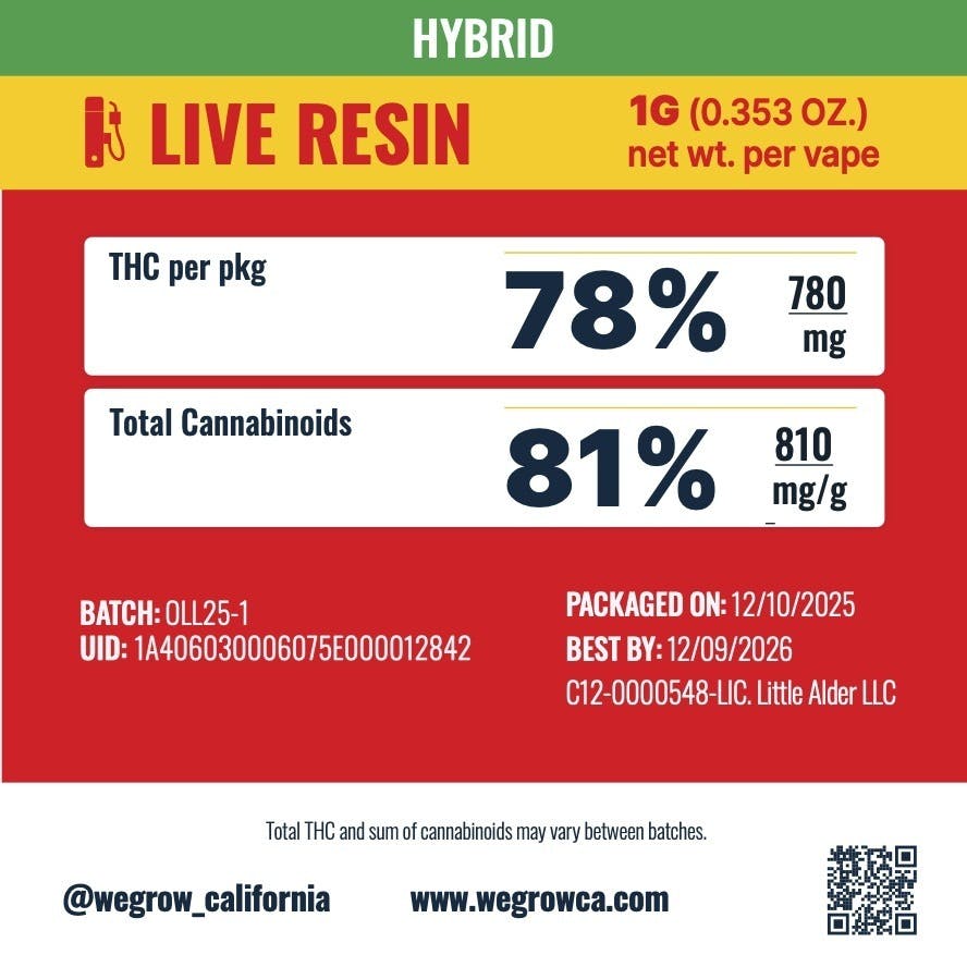 We Grow - We Grow | Ooh La La | Gas Station Live Resin All-In-One Vape | 1g - 1