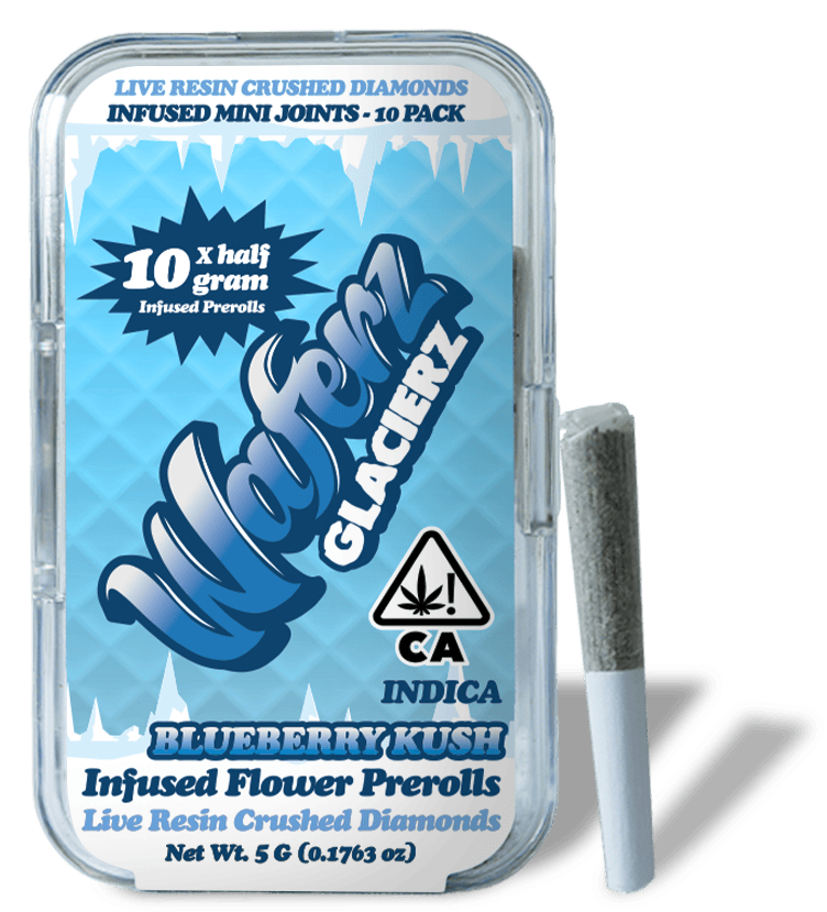 Waferz - Waferz Glacierz Infused Flower Pre-Rolls 10 Pack : Blueberry Kush 5g - 1