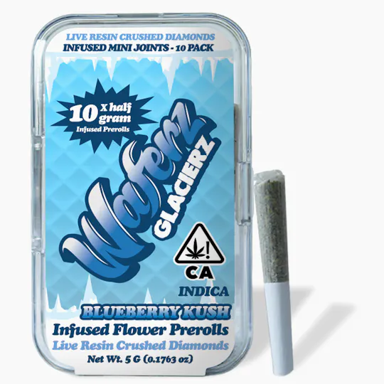 Waferz - Waferz Glacierz Infused Flower Pre-Rolls 10 Pack : Blueberry Kush 5g - 1