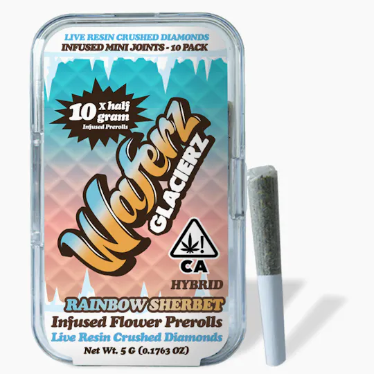 Waferz - Waferz Glacierz Infused Flower Pre-Rolls 10 Pack : Rainbow Sherbet 5g - 1