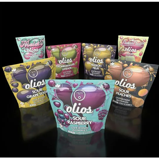 OLIO - Olio | Sour Papaya | Sour Lemon Rosin Gummies | 100mg | 10ct | 10mg/ea - 1