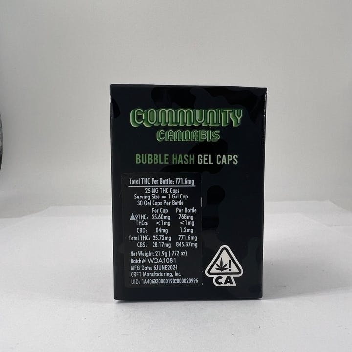 Community - Community | Bubble Hash Gel Caps | 771mg | 30pk | 25mg ea - 1