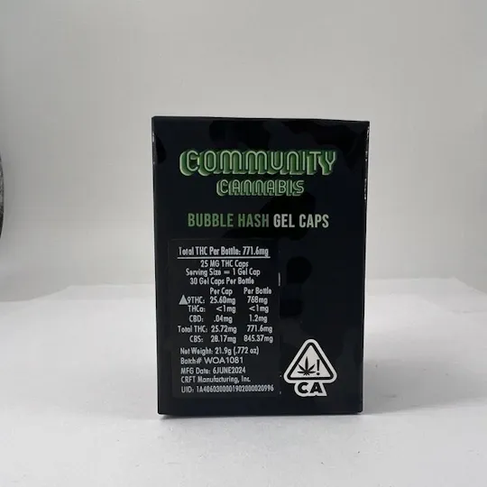 Community - Community | Bubble Hash Gel Caps | 771mg | 30pk | 25mg ea - 1