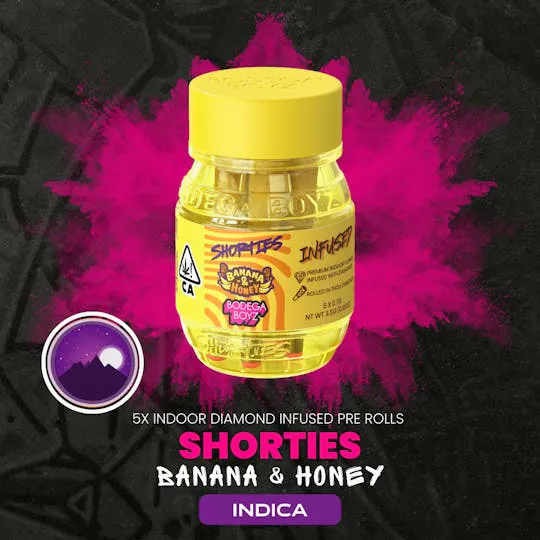 Bodega Boyz - Shorties | Banana N Honey | Diamond Infused Joints | 0.7g ea | 4pk - 1