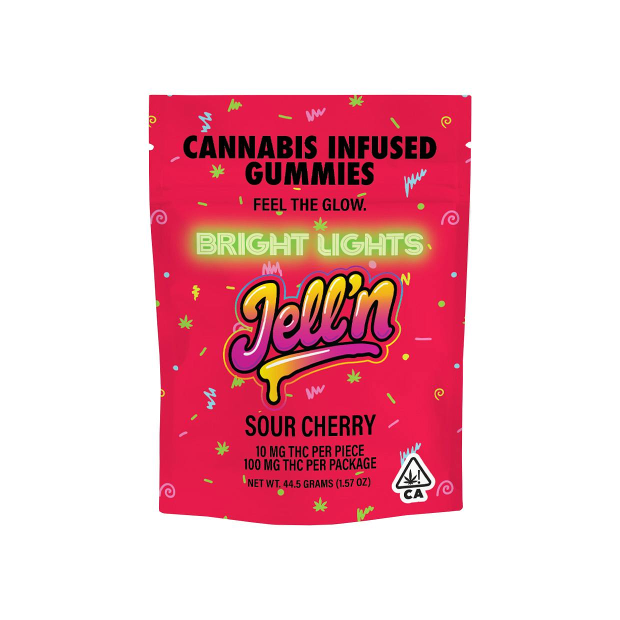 Bright Lights - Jell'n | Cannabis Infused Gummies | 100mg THC - 10pk | Sour Cherry - 1