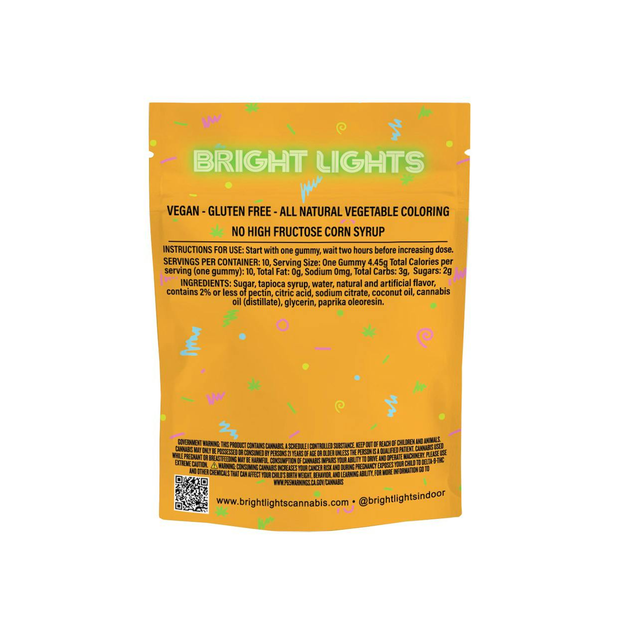 Bright Lights - Jell'n | Cannabis Infused Gummies | 100mg THC - 10pk | Sour Peach - 1