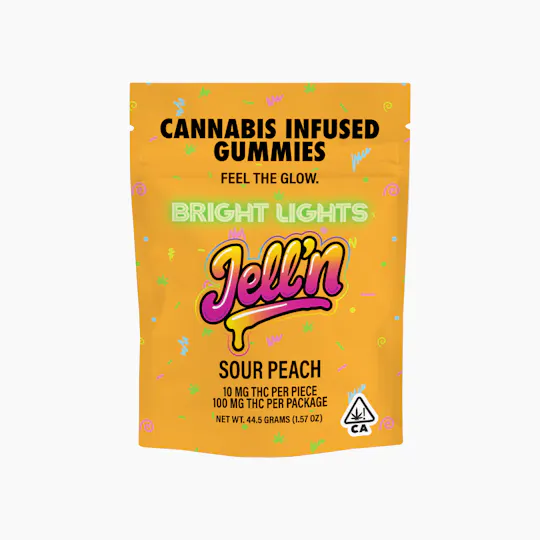 Bright Lights - Jell'n | Cannabis Infused Gummies | 100mg THC - 10pk | Sour Peach - 1