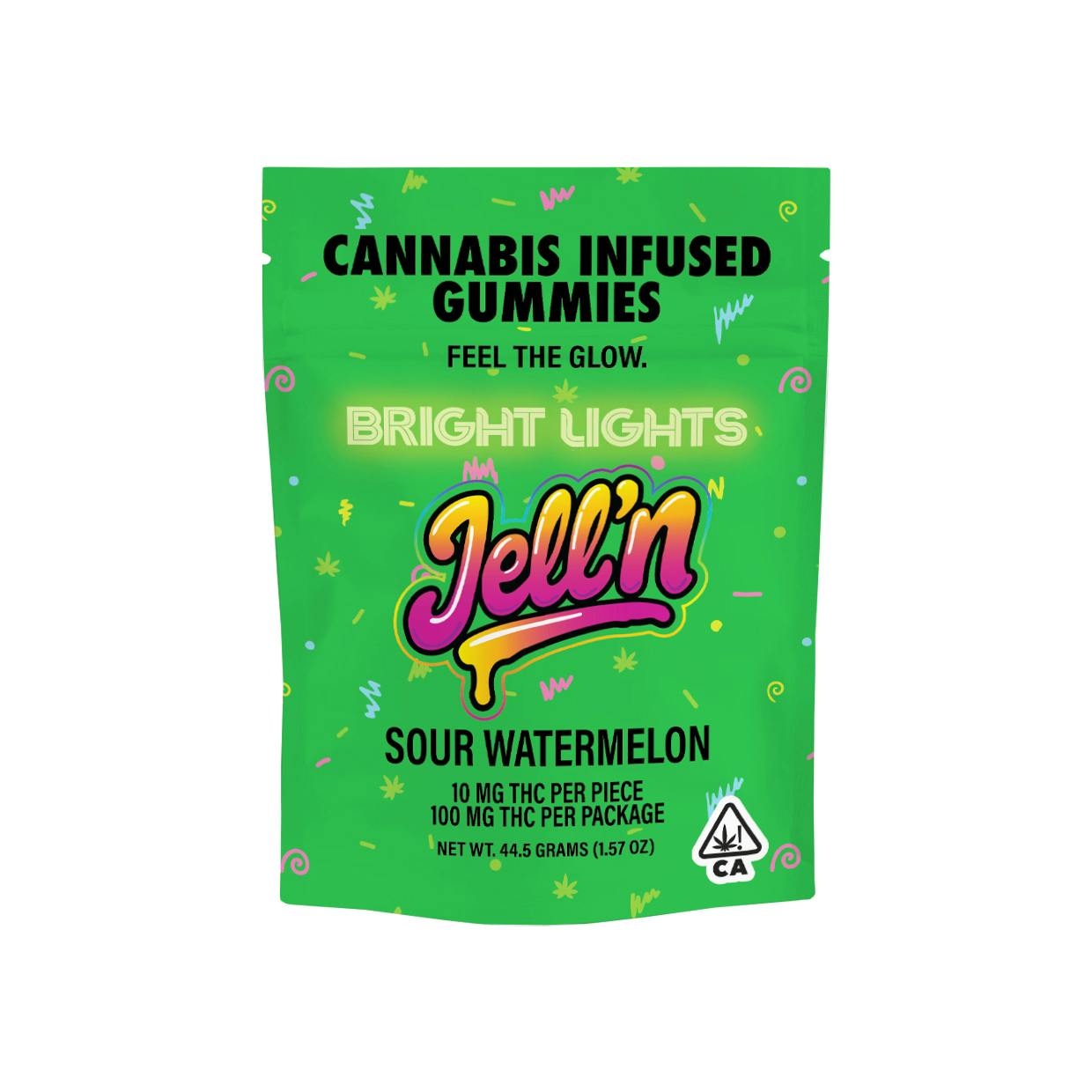 Bright Lights - Jell'n | Cannabis Infused Gummies | 100mg THC - 10pk | Sour Watermelon - 1