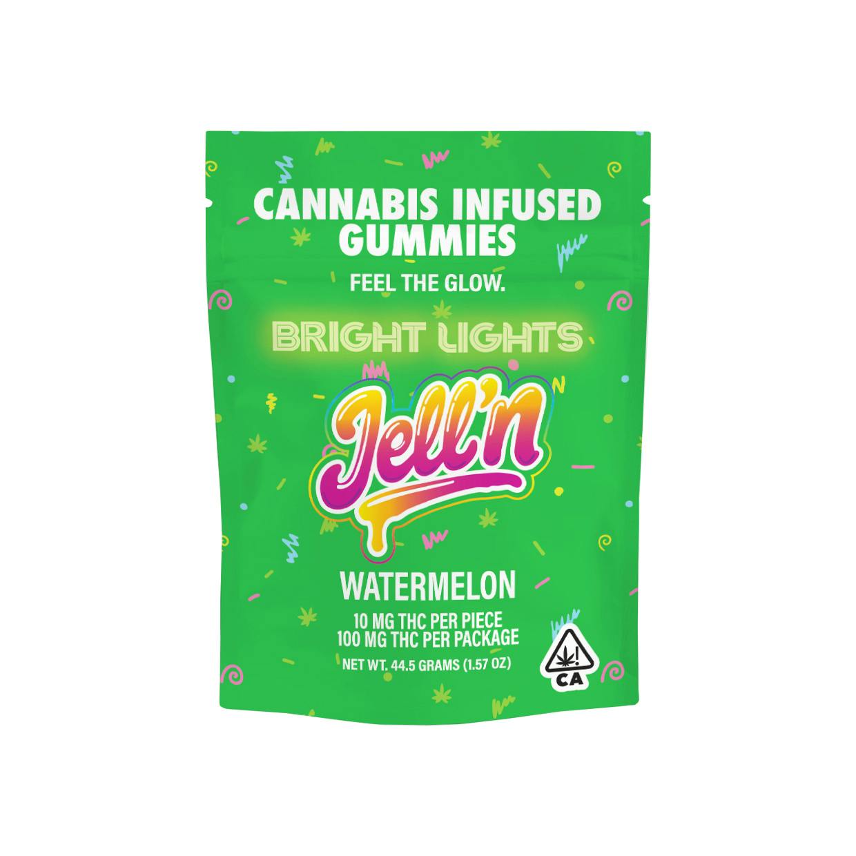 Bright Lights - Jell'n | Cannabis Infused Gummies | 100mg THC - 10pk | Watermelon - 1