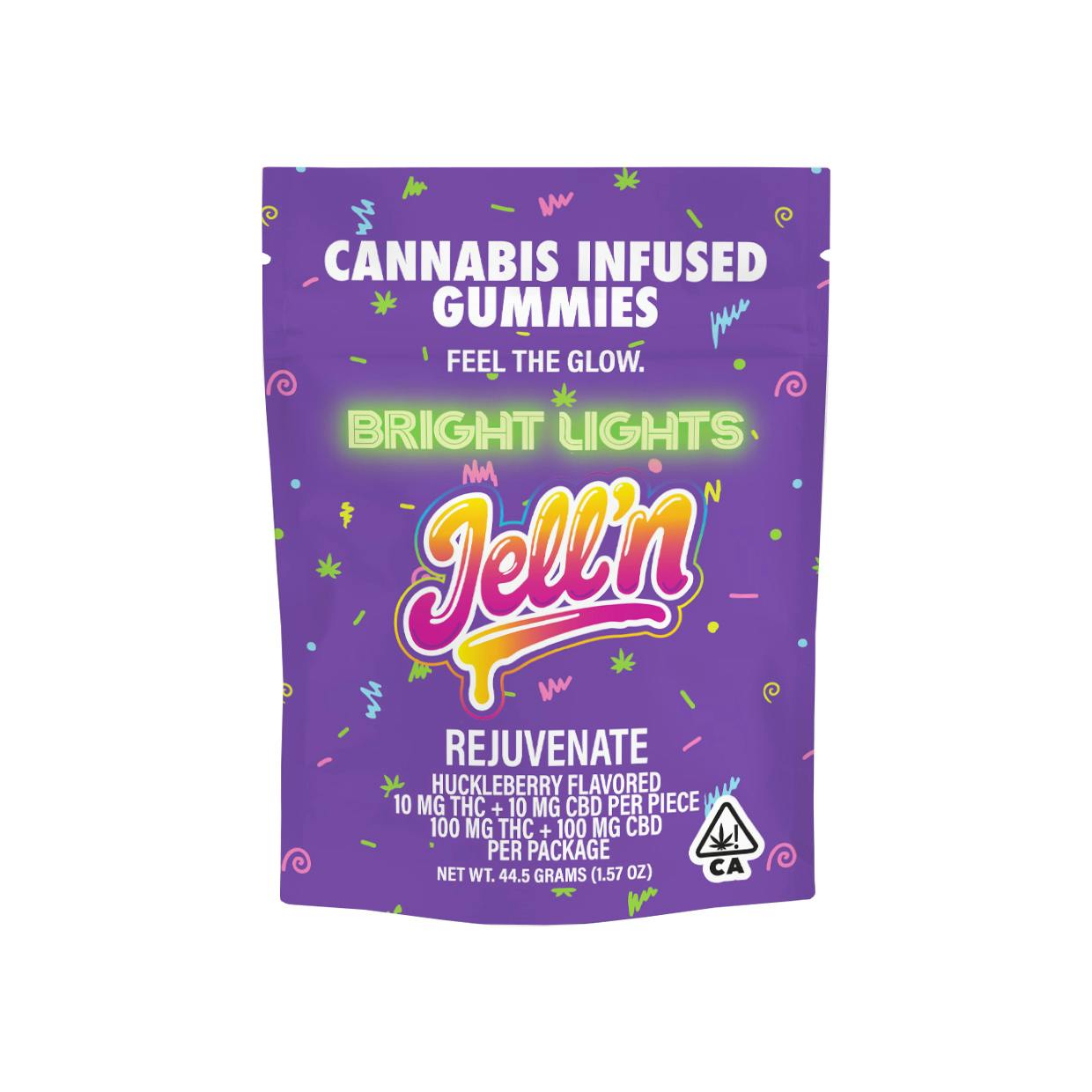 Bright Lights - Jell'n | Cannabis Infused Gummies | 100mg THC/CBD - 10pk | Rejuvenate - 1