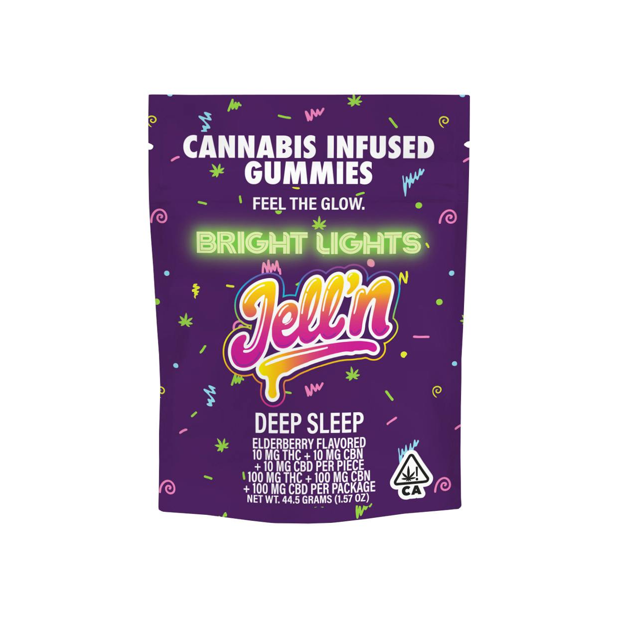 Bright Lights - Jell'n | Cannabis Infused Gummies | 100mg THC/CBD/CBN - 10pk | Deep Sleep - 1