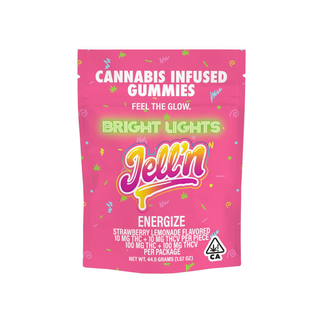 Bright Lights - Jell'n | Cannabis Infused Gummies | 100mg THC/THCV - 10pk | Energize - 1