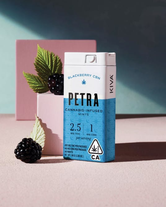 Petra by Kiva - Petra Mints | Blackberry | THC:CBN 2.5:1 | 100mg | 40ct | 2.5mg/ea - 1