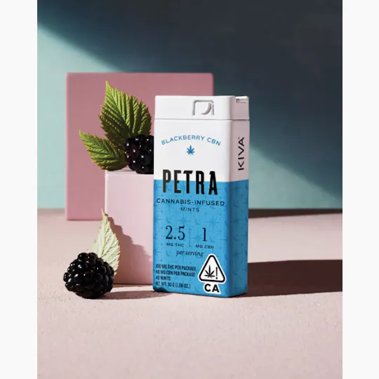 Petra by Kiva - Petra Mints | Blackberry | THC:CBN 2.5:1 | 100mg | 40ct | 2.5mg/ea - 1