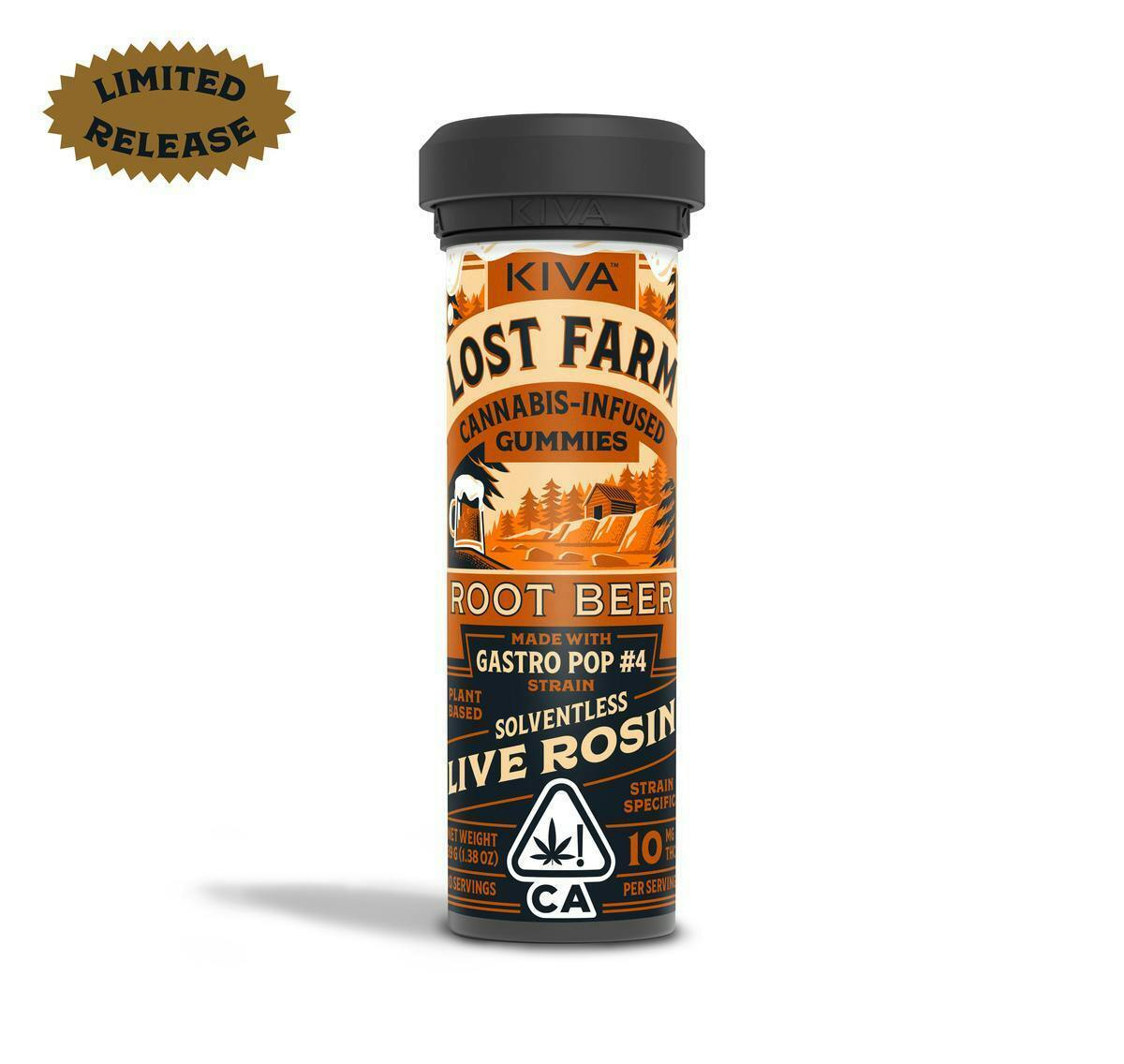 Lost Farm Gummies by Kiva - Root Beer 'Gastro Pop #4' Live Rosin Gummies | 100mg | 10ct | 10mg/ea - 1