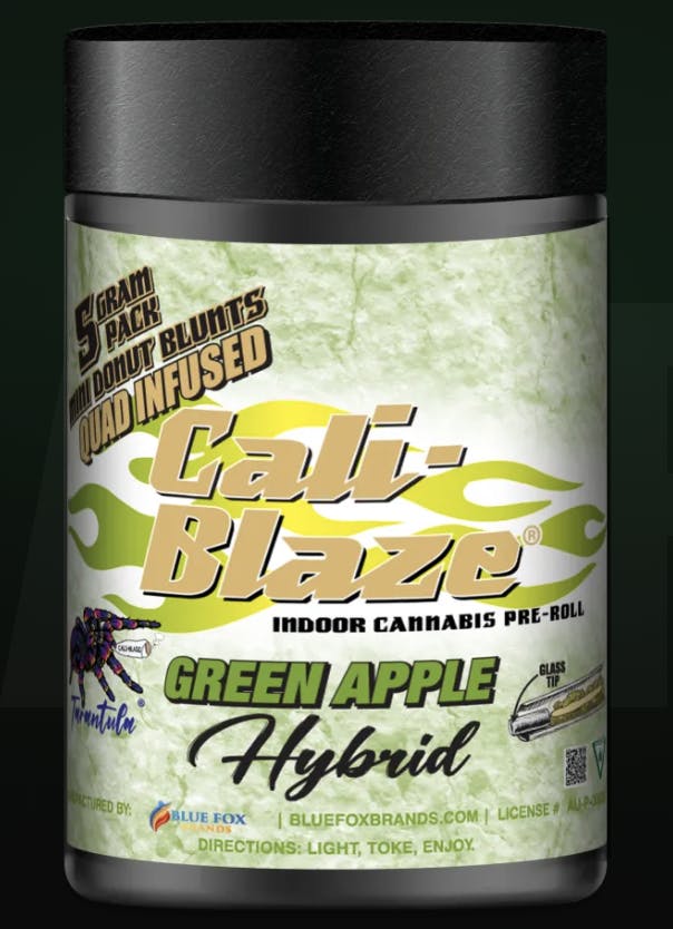 Cali-Blaze - Cali-Blaze | Green Apple | Tarantula Donut Infused Blunts | 1g each | 5pk - 1