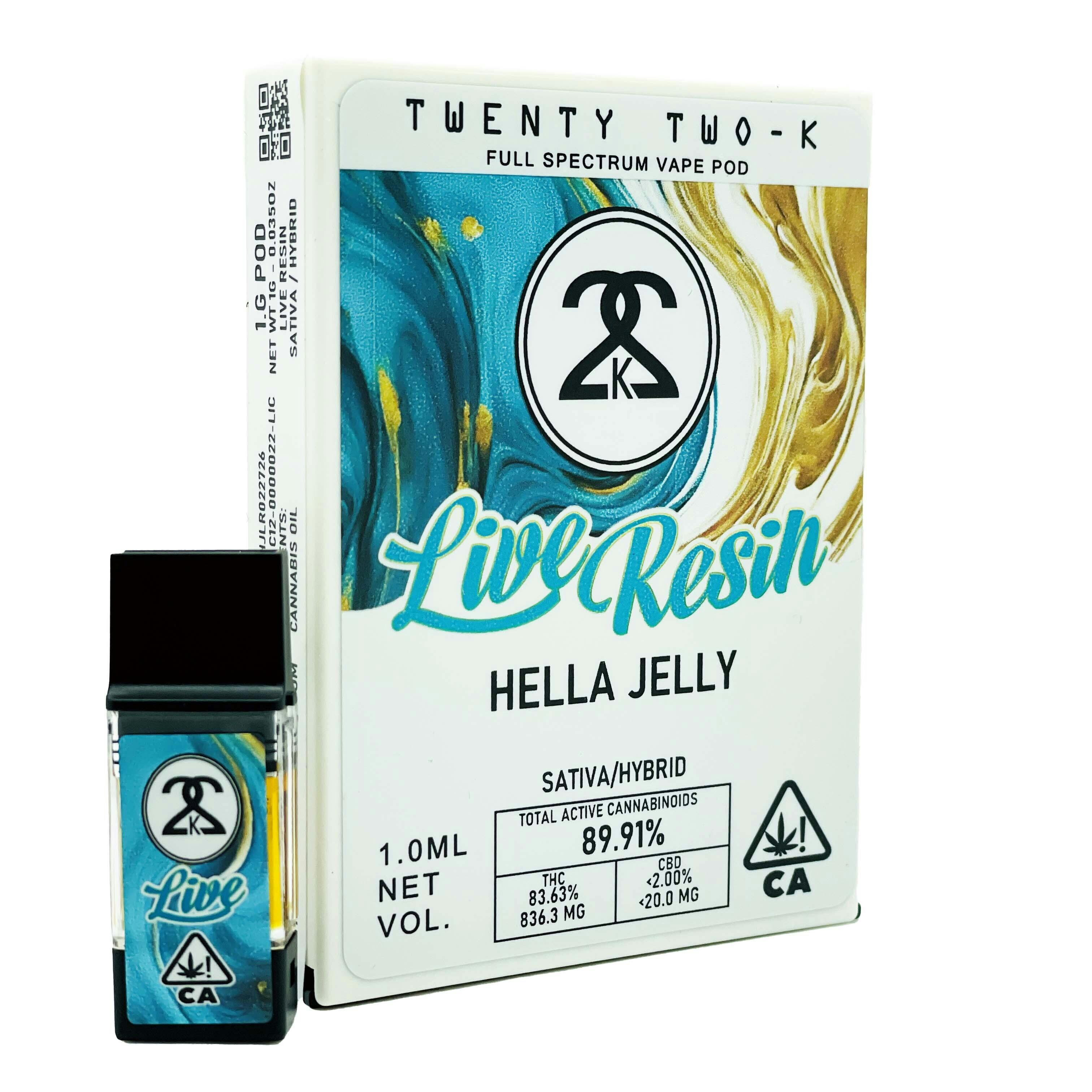 Twenty Two K / 22k - 22K - Hella Jelly - Live Resin - 1.0ml POD - 1