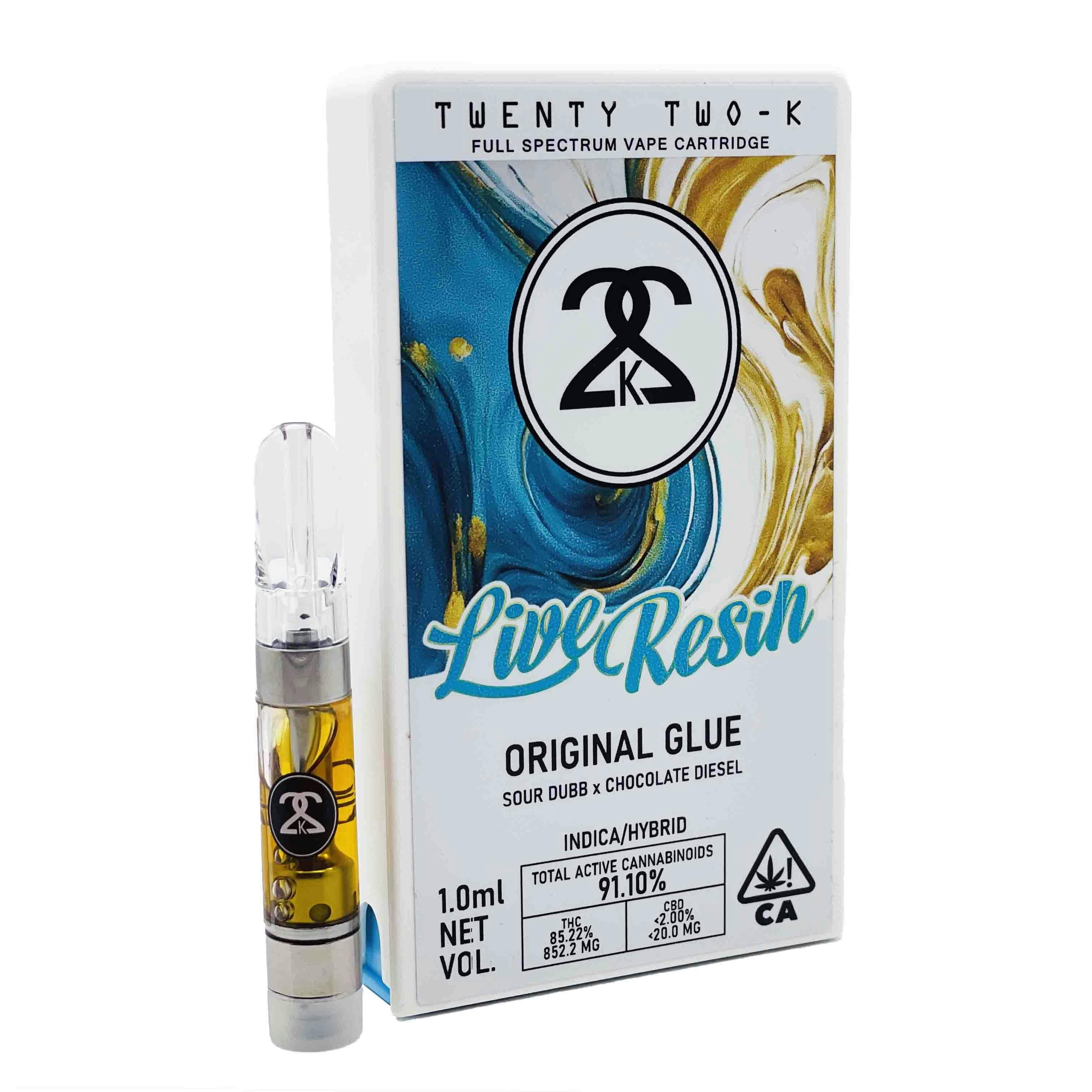 Twenty Two K / 22k - 22K - Original Glue - Live Resin - 1.0ml Cartridge - 1