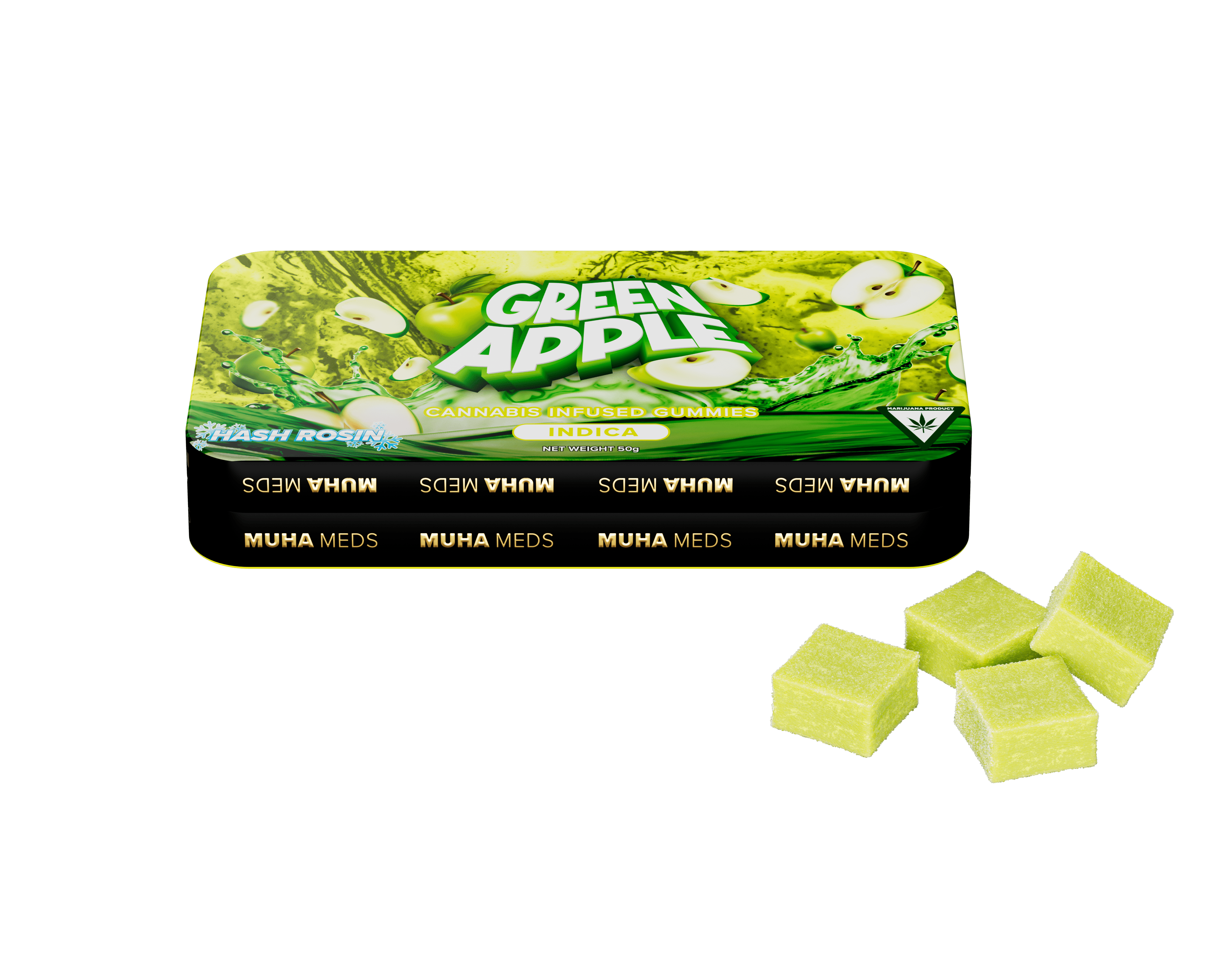 Muha Meds - Muha Meds | Green Apple Gummies | 200mg | 10ct | 20mg/ea - 1