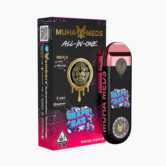 Muha Meds - MI Muha Meds | Grape Gas | Melted Diamonds Disposable | 1g - 1