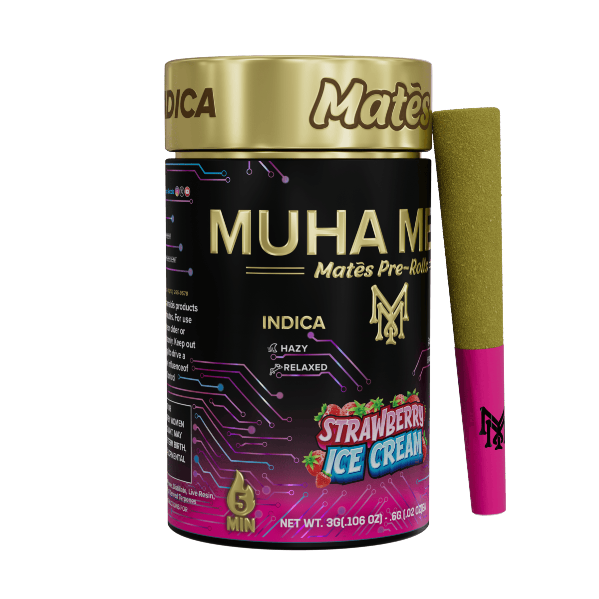 Muha Meds - Muha Meds | Strawberry Ice Cream | Infused Joints | 0.6g each | 5pk - 1