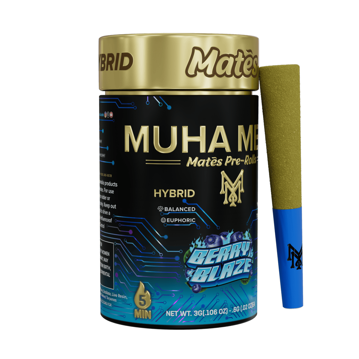 Muha Meds - Muha Meds | Berry Blaze | Infused Joints | 0.6g each | 5pk - 1