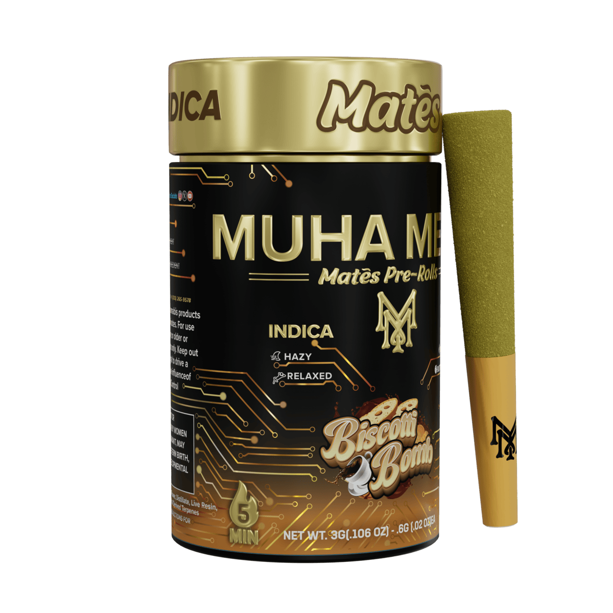 Muha Meds - Muha Meds | Biscotti Bomb | Infused Joints | 0.6g each | 5pk - 1