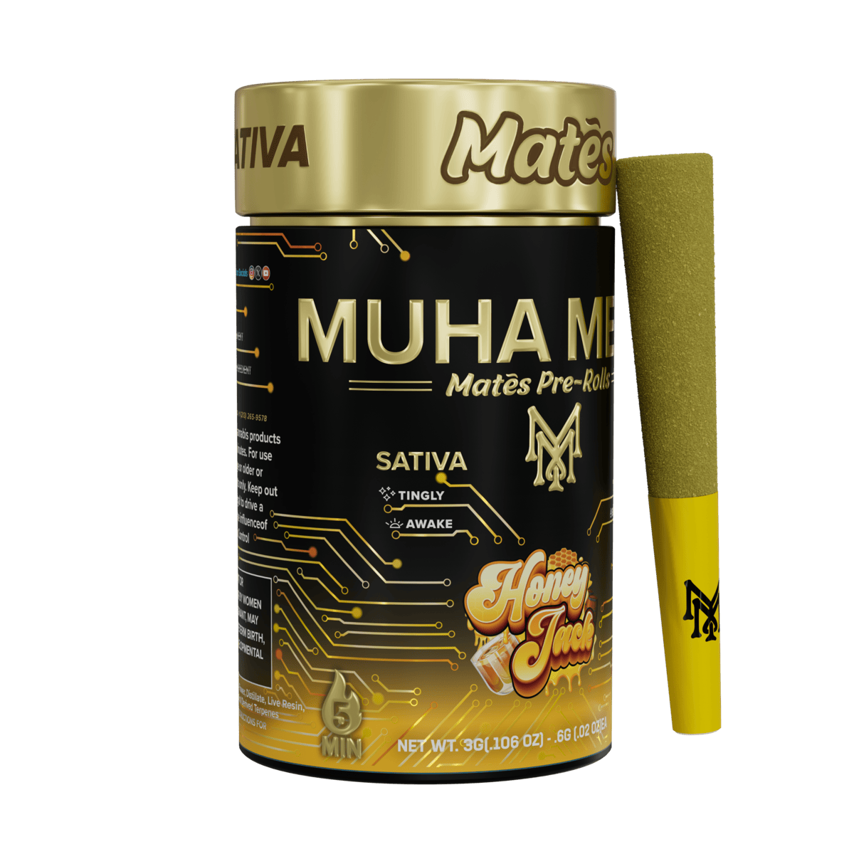 Muha Meds - Muha Meds | Honey Jack | Infused Joints | 0.6g each | 5pk - 1