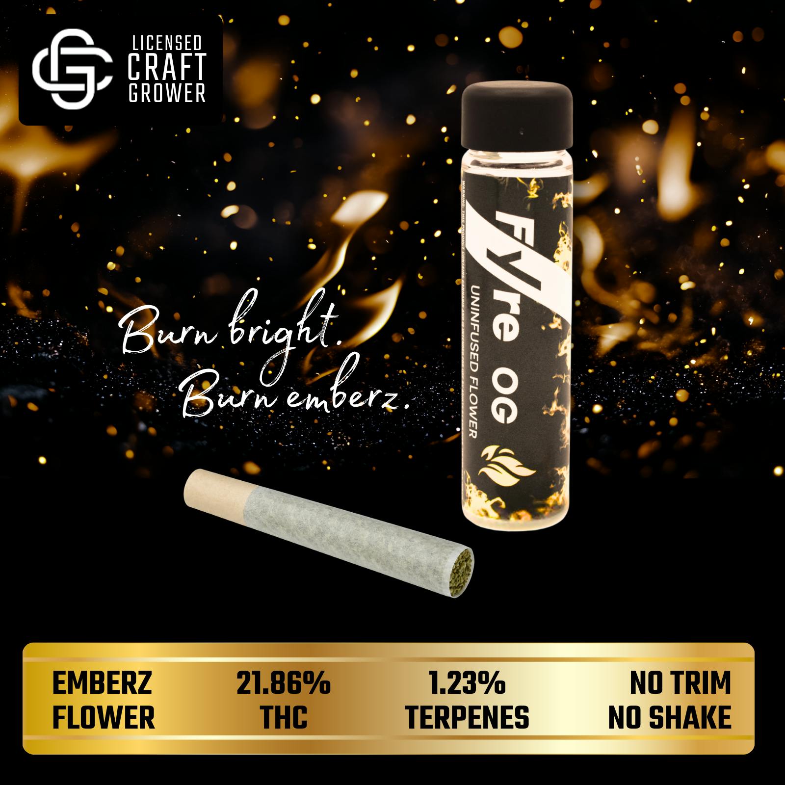 Realeaf Botanicals - Fyre OG Uninfused Emberz Pre-Roll 1.0g - 1